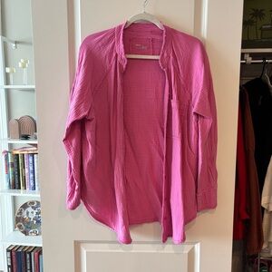 Aerie Vibrant Pink Textured Shirt